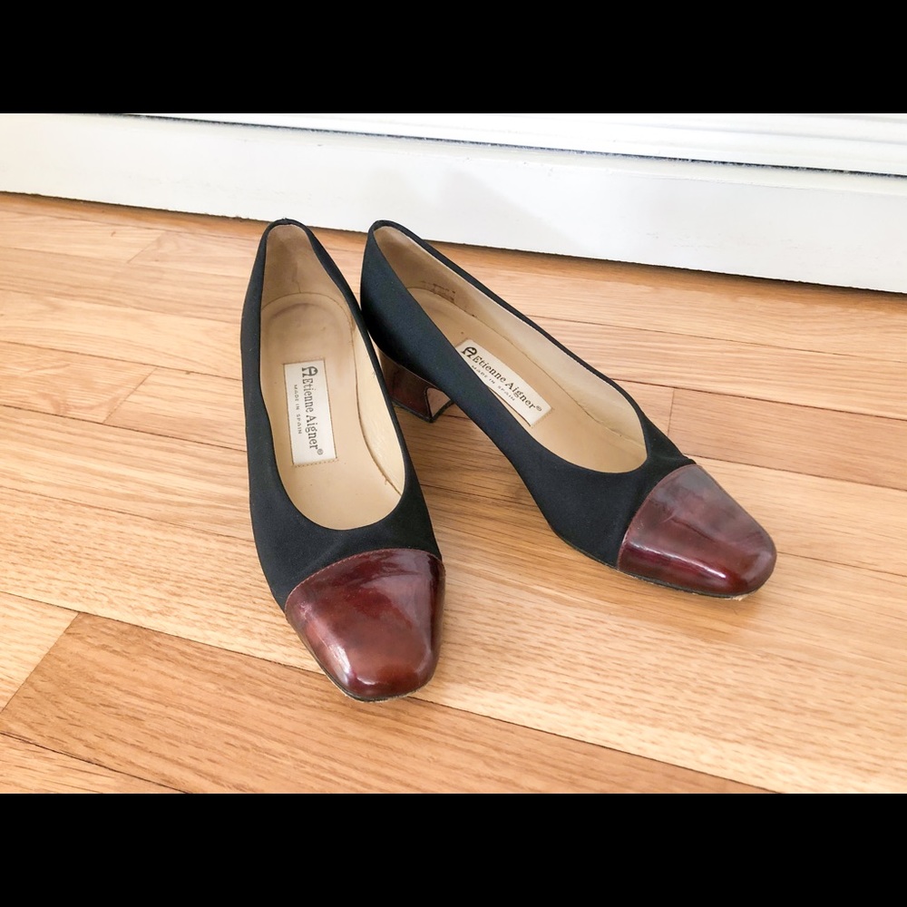 Etienne Aigner Vintage Black Brown Heels